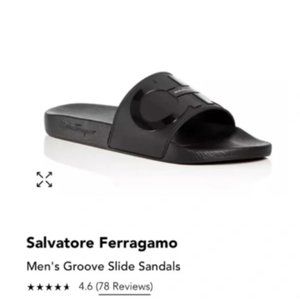 Salvatore Ferragamo Men’s Groove Slide Sandals 9M